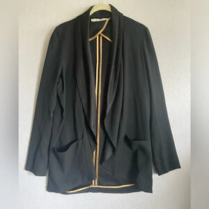 Monk & Lou tuxedo collar flowy draped  one button jacket with pockets size S